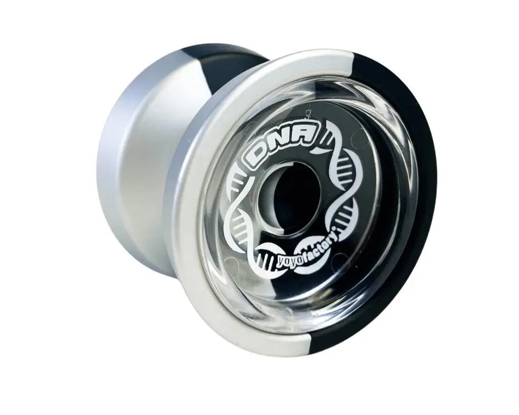 DNA Yoyo Black/Silver Fade w/ Clear Caps